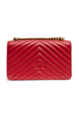 Sac bandoulière mini PINKO Love One en cuir rouge