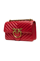 Sac bandoulière mini PINKO Love One en cuir rouge