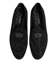 Mocassins Dolce & Gabbana à couronne en brocart noir