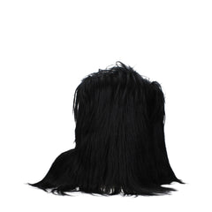 Rick Owens Black Fur Ankle Boots