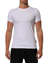 Dolce & Gabbana Weißes Baumwoll-Unterwäsche-T-Shirt mit Rundhalsausschnitt