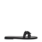 Versace Black Leather Slippers Sandals