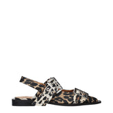 Ganni Brown Fabric Flat Sandals