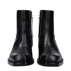 Versace Black Leather Ankle Boots