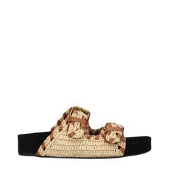 Isabel Marant Beige Raffia Slippers Sandals