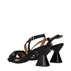 Ganni Black Fabric Stiletto Heels Sandals
