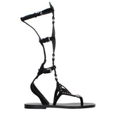 Isabel Marant Black Leather Flip-Flop Sandals