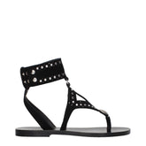 Isabel Marant Black Leather Flip-Flop Sandals