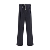 Pantalon en laine à fines rayures Margiela
