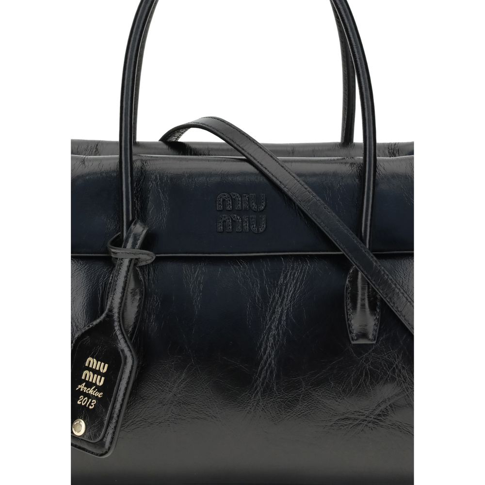 Miu Miu Black Calf Leather Bos Taurus Handbag Miu Miu Black Calf Leather Bos Taurus Handbag