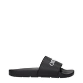 Off-White Black Cotton Slippers Sandals