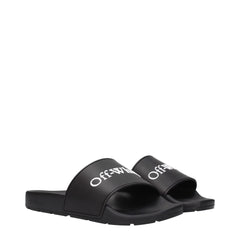 Off-White Black Cotton Slippers Sandals