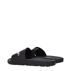Off-White Black Cotton Slippers Sandals