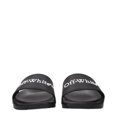 Off-White Black Cotton Slippers Sandals