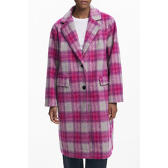Manteau en laine rose Desigual pour femme