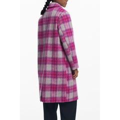Manteau en laine rose Desigual pour femme