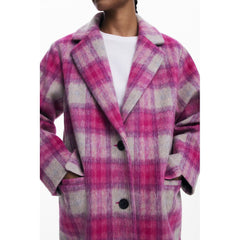 Manteau en laine rose Desigual pour femme