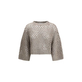 Brunello Cucinelli Glitzernder Netzpullover