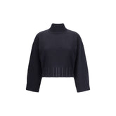 Fabiana Filippi Black Fleece Wool Sweater