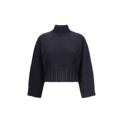 Fabiana Filippi Black Fleece Wool Sweater