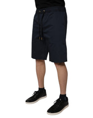 Dolce & Gabbana Herren-Bermudashorts aus marineblauem Baumwoll-Stretch