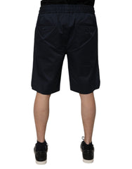 Dolce & Gabbana Herren-Bermudashorts aus marineblauem Baumwoll-Stretch