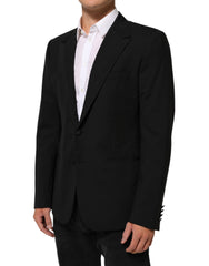 Veste blazer Dolce & Gabbana en laine noire à deux boutons pour homme