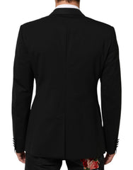 Veste blazer Dolce & Gabbana en laine noire à deux boutons pour homme