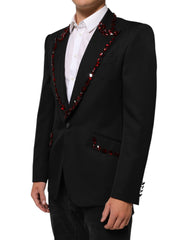 Blazer Dolce & Gabbana noir SICILIA orné de cristaux pour homme