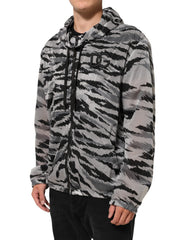 Veste sweat-shirt à capuche camouflage grise Dolce & Gabbana