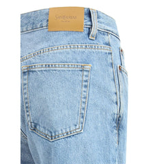 Saint Laurent NICO jeans a vita bassa in denim Bahamas