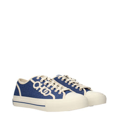 Jimmy Choo blaue Stoff-Sneaker
