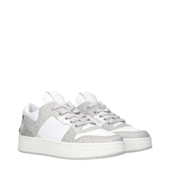 Jimmy Choo White Leather Low Tops