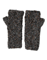 Dolce & Gabbana Gray Virgin Wool Knitted Fingerless Men Gloves