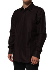 Dolce & Gabbana Brown Cotton LongSleeve MARTINI Dress Shirt