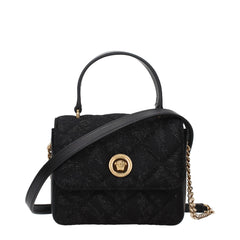 Versace Black Fabric Handbags
