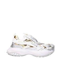 Versace White Fabric Chunky Sneakers