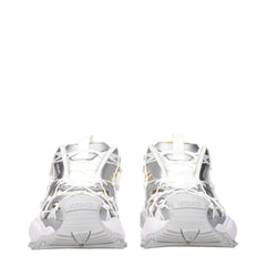 Versace White Fabric Chunky Sneakers