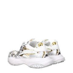 Versace White Fabric Chunky Sneakers