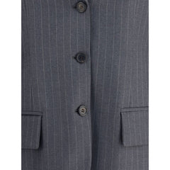 Miu Miu Gray Fleece Wool Blazer