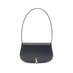 Saint Laurent Blue Calf Leather Bos Taurus Shoulder Bag