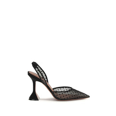 Amina Muaddi Black Polyester Pumps
