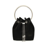 Sac bandoulière en soie noire Jimmy Choo