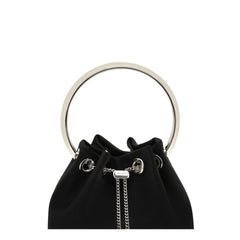 Sac bandoulière en soie noire Jimmy Choo