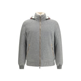 Brunello Cucinelli graue Wolljacke in voller Länge