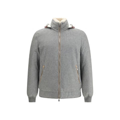 Brunello Cucinelli graue Wolljacke in voller Länge