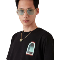 Casablanca Schwarzes Baumwoll-T-Shirt