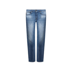 Versace Blue Cotton Straight-Leg Jeans