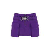 Versace Purple Viscose Mini Skirt