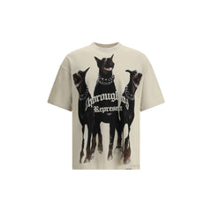 Beigefarbenes Baumwoll-T-Shirt